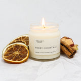 Merry Christmas Coconut & Soy Wax Candle With Lid