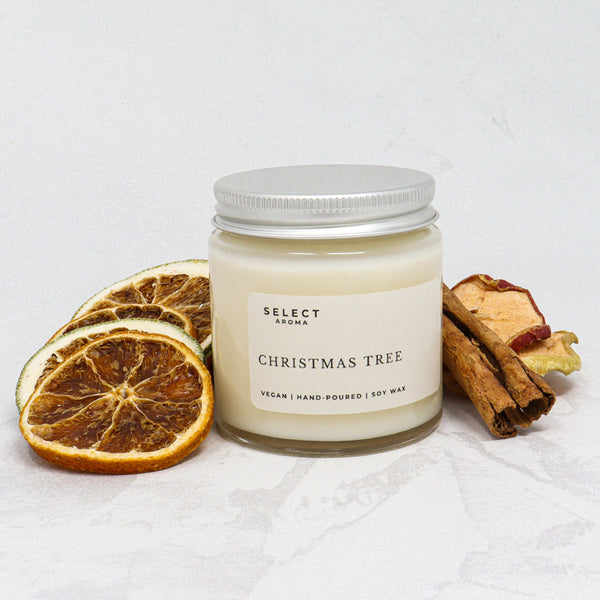 Christmas Tree Coconut & Soy Wax Candle With Lid